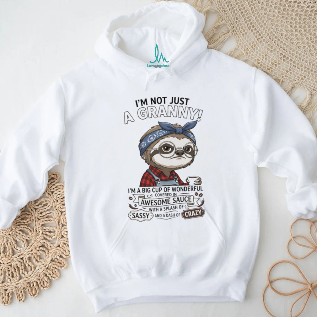 Funny Sloth Granny Covered In Awesome Sauce Grandma T Shirt