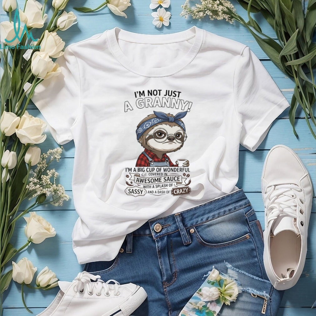 Funny Sloth Granny Covered In Awesome Sauce Grandma T Shirt