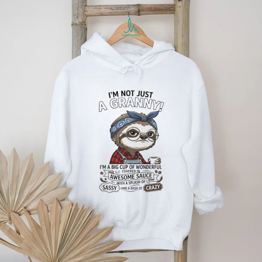 Funny Sloth Granny Covered In Awesome Sauce Grandma T Shirt