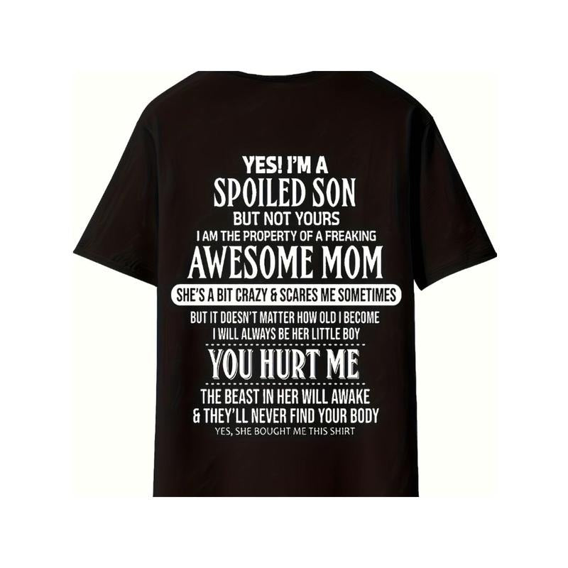 Funny Text Digital Print Men's Casual Short Sleeve Crew Neck T-shirt, Summer Outdoor Hoodie, Sweatshirt | PodTeesHub.com