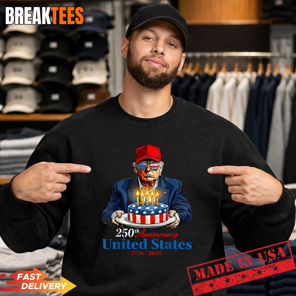 Funny Trump Celebrate 250th America Birthday US Anniversary Shirt
