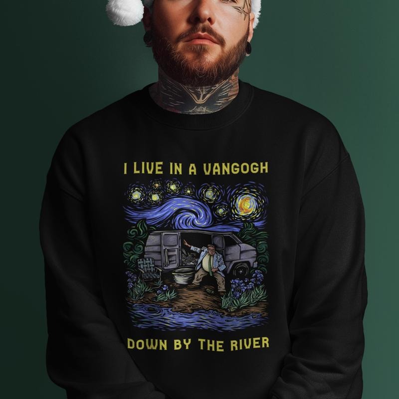 Funny Van Down By The River Shirt, St4rry Night Hoodie, M4tt F0l3y Tee, Christmas Gift Sweatshirt | PodTeesHub.com