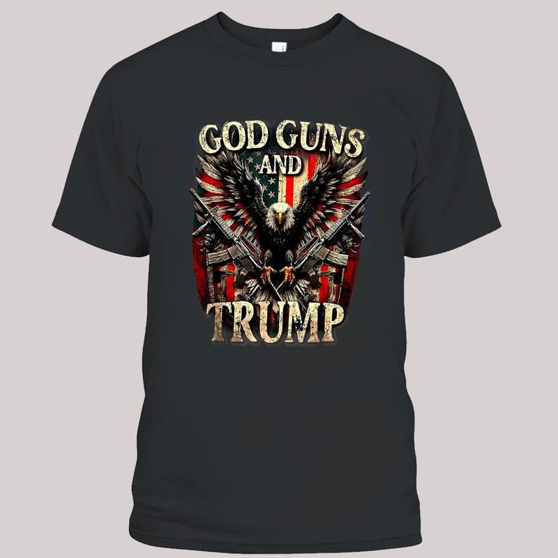 GOD, Gun & Trump Shirts, Trump Supporters Shirt, Funny President Tee, Unisex Tee, Trending Graphic Tee Hoodie, Sweatshirt