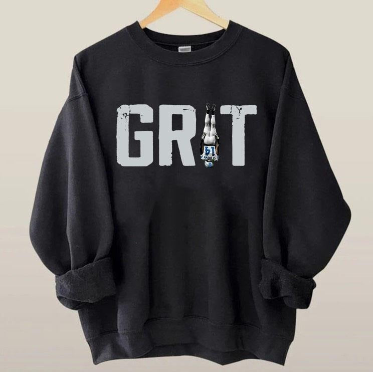 GRIT Amon-Ra St Brown Detroit Football Sweatshirt Crewneck, Trendy Game Day Gift Tee, Detroit Football Fan Shirt Hoodie