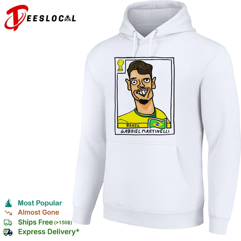 Gabriel Martinelli Brazil soccer player caricature collectible card shirt