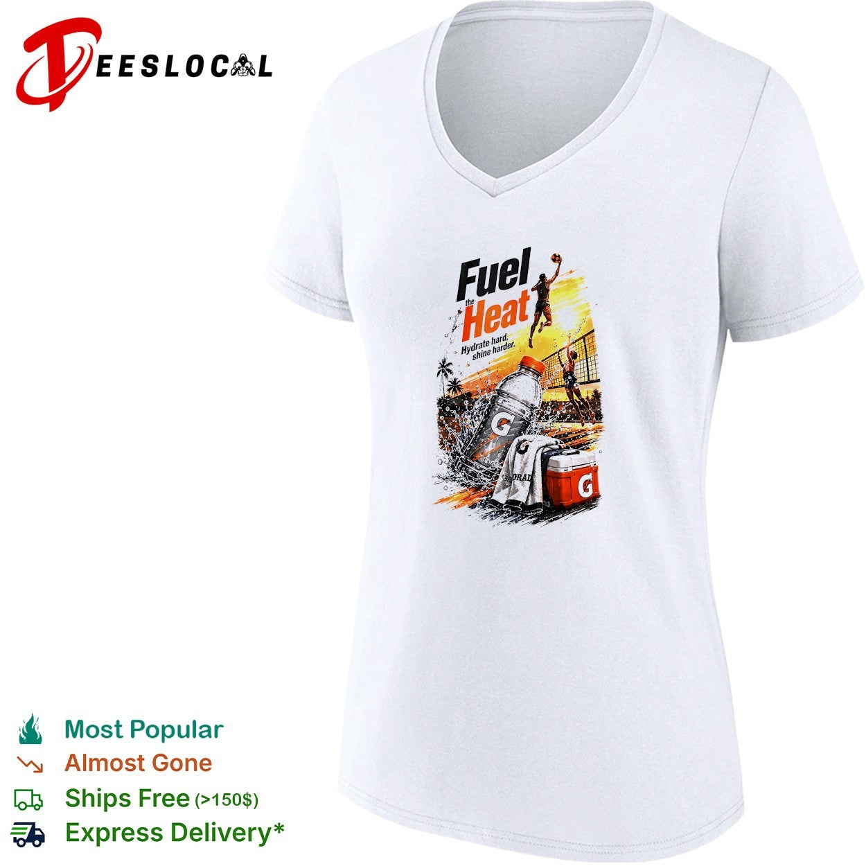 Gatorade fuel the heat hydrate hard shine harder volleyball shirt