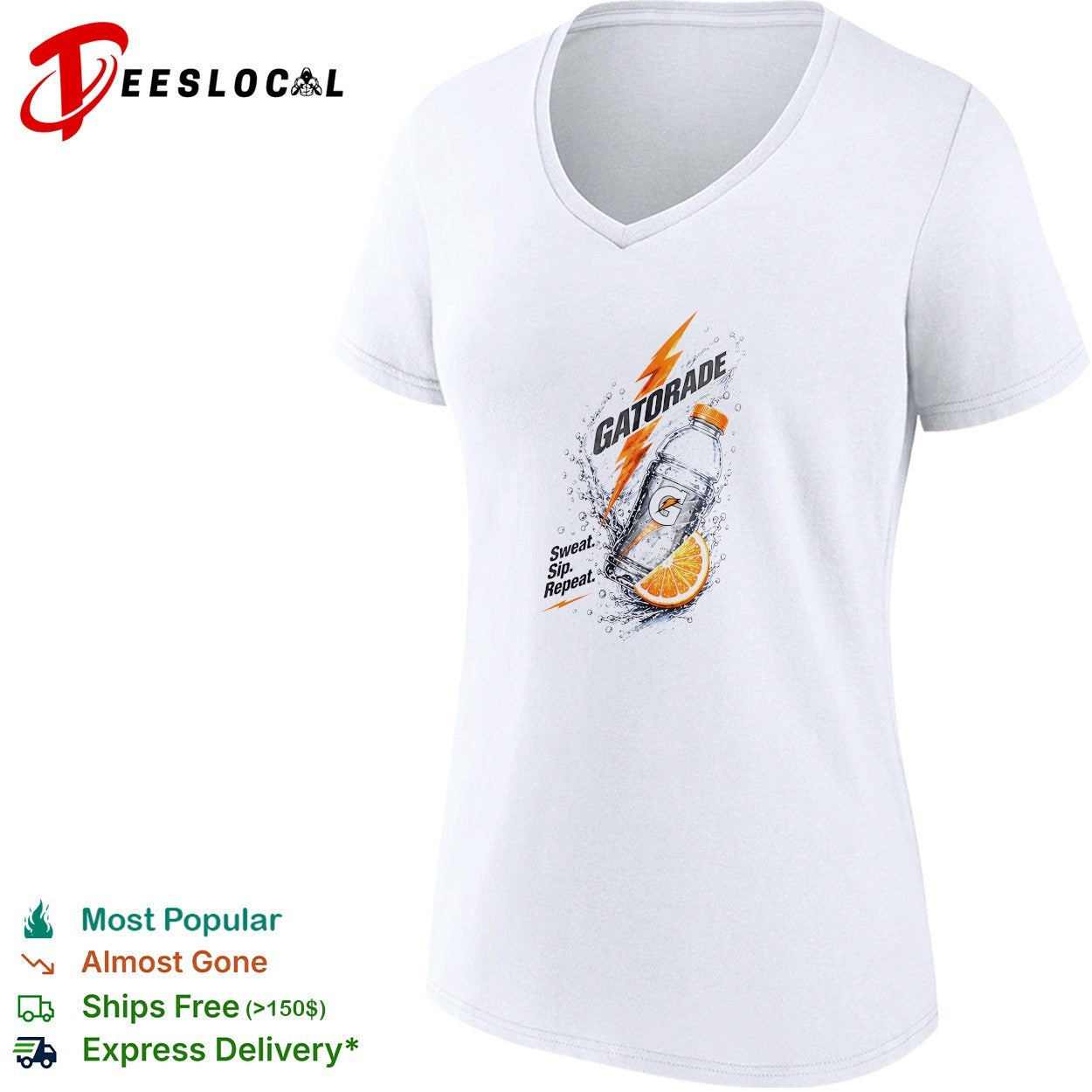 Gatorade sweat sip repeat lightning bolt orange slice shirt