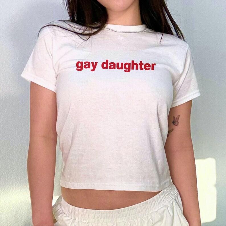 Gay Daughter Baby Tee Trendy Summer Lesbian Daughter Shirt LGBT Daughter Baby Tee Gift For Her Trans Rights Shirt Protect...