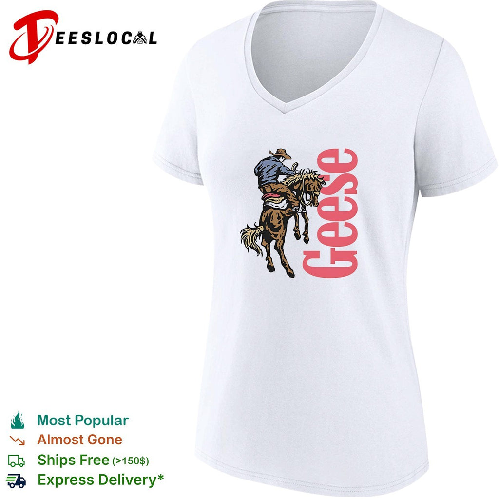 Geese cowboy riding horse shirt