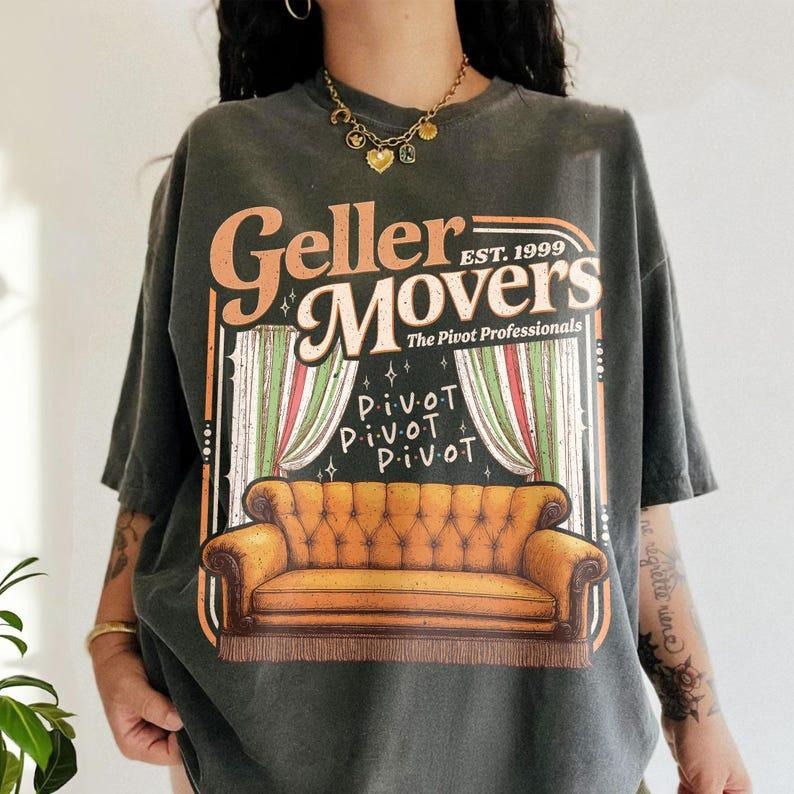 Geller Movers Comfort Colors Shirt, Friends Pivot Shirt, Ross Friends TShirt, Friendsgiving Tee, Thanksgiving TShit, 90s...