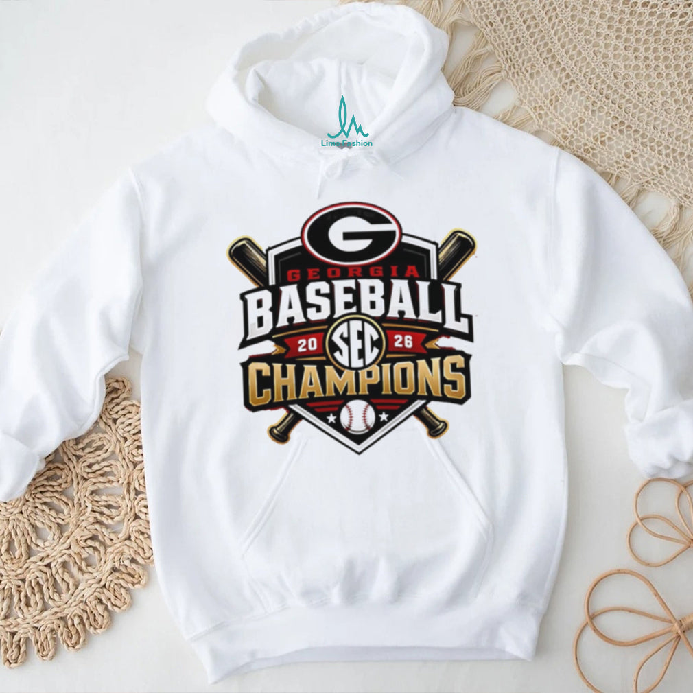 Georgia Bulldogs 2026 Baseball SEC Champions Shield T Shirt