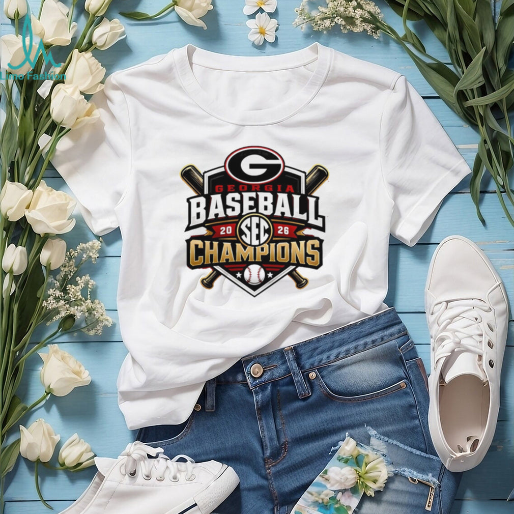 Georgia Bulldogs 2026 Baseball SEC Champions Shield T Shirt