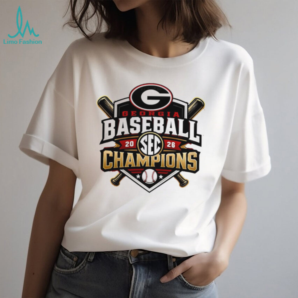Georgia Bulldogs 2026 Baseball SEC Champions Shield T Shirt