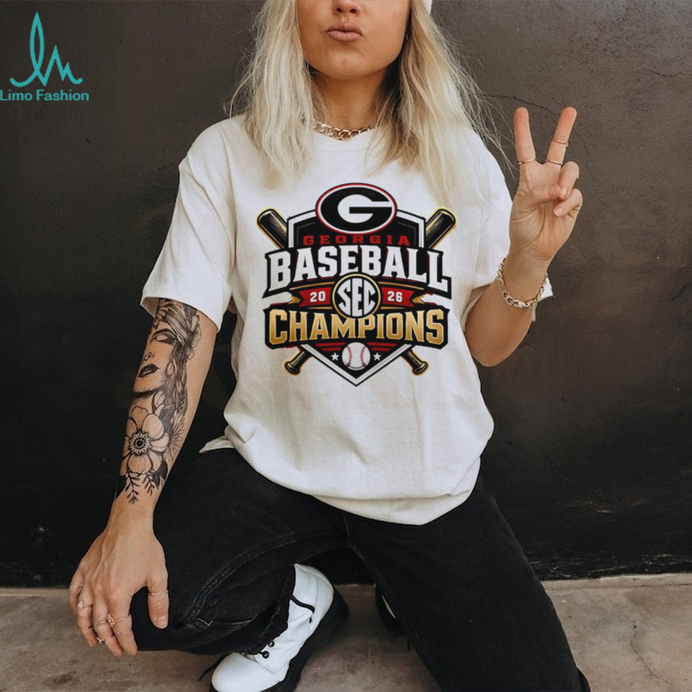 Georgia Bulldogs 2026 Baseball SEC Champions Shield T Shirt