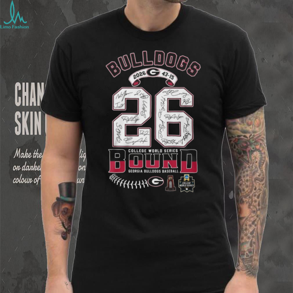 Georgia Bulldogs Baseball College World Series 2026 Bound Team Autograph Edition Shirt
