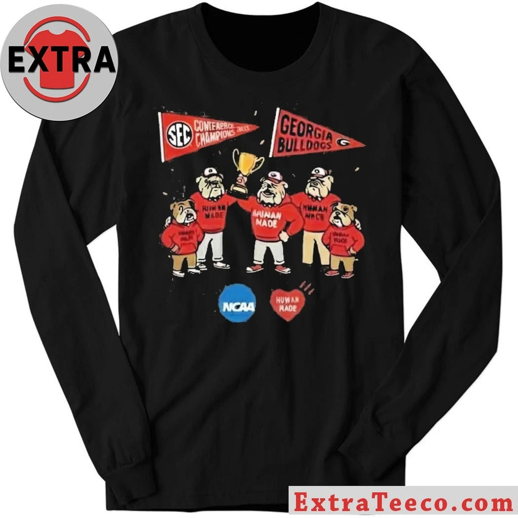 Georgia Bulldogs SEC Champions Human Made 2025 NCAA Congratulations Back To Back Conference Champions 2024-2025 Human Made Collaboration Shirt