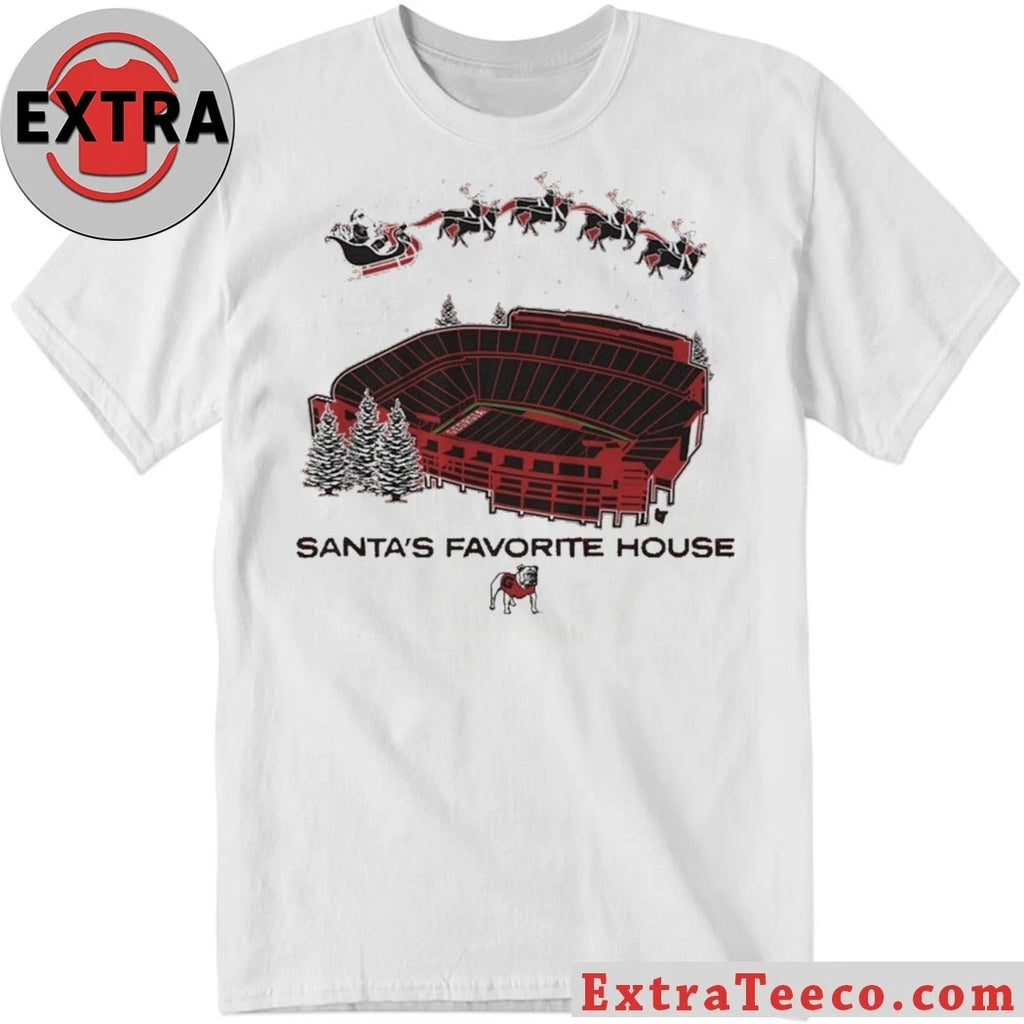 Georgia Bulldogs Santa’s Favorite House Shirt Georgia Xmas Logo Tee