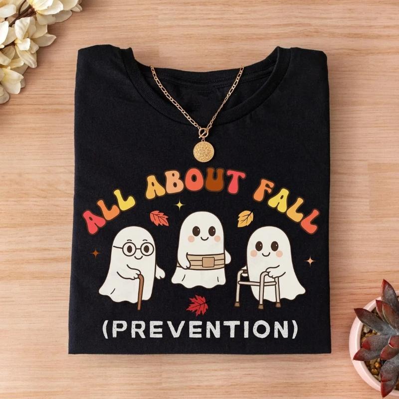 Ghost All About Fall Prevention Shirt,Occupational Therapy Halloween Shirt,SPED Teacher Fall Shirt,Spooky Physical...