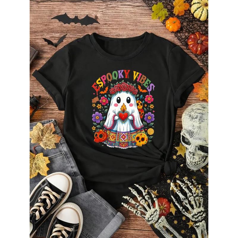 Ghost Teacher Boo Casual Top Cotton T-shirt Unisex Halloween Spooky Vibes Spanish Mexican Hoodie, Sweatshirt | PodTeesHub.com