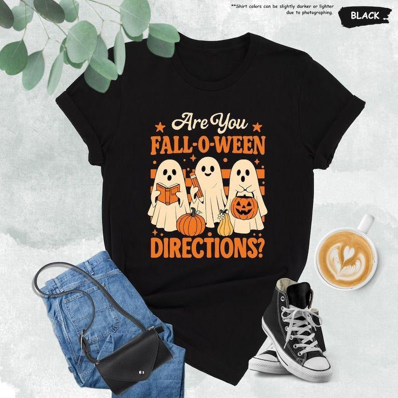 Ghost Teacher T-Shirt, Are You Fall O Ween Directions Sweatshirt, Teacher Halloween Shirt, Spooky Teacher Shirt,...