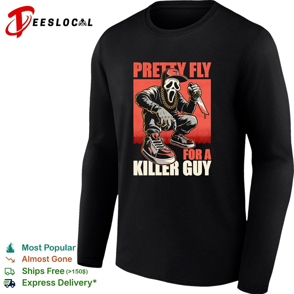 Ghostface holding knight music Horror movie pretty fly for a killer guy shirt