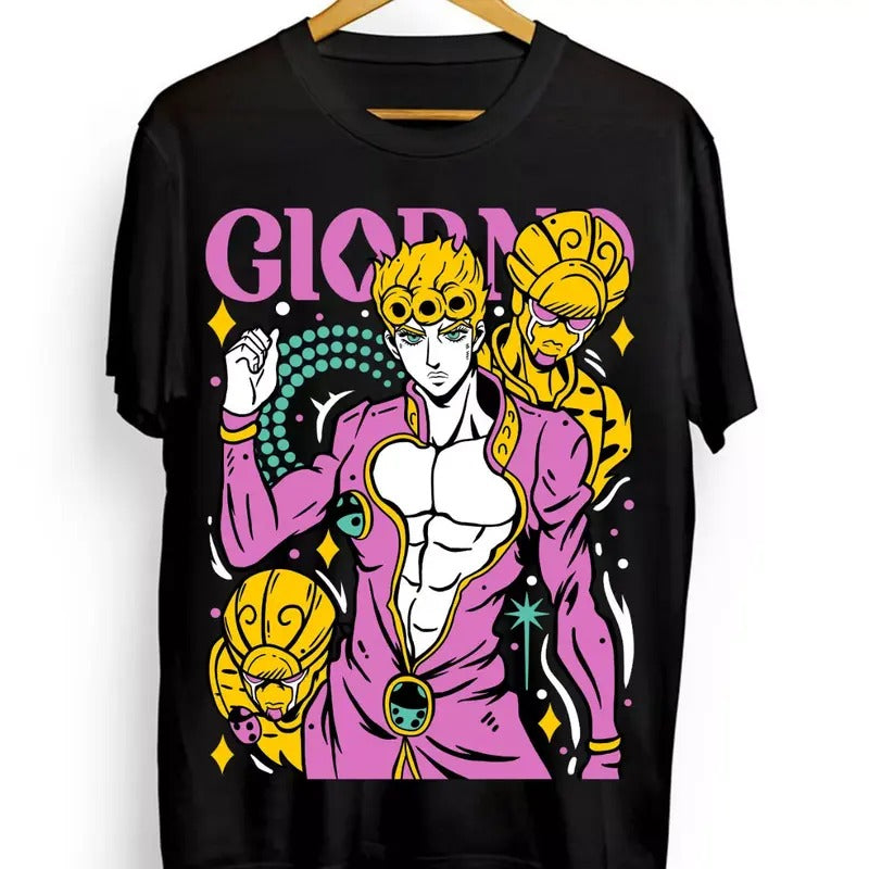 Giorno Giovanna T-shirt & Sweatshirt, JoJo's Bizarre Adventure Graphic Tee, Anime & Manga Gifts Cotton Menswear Hoodie