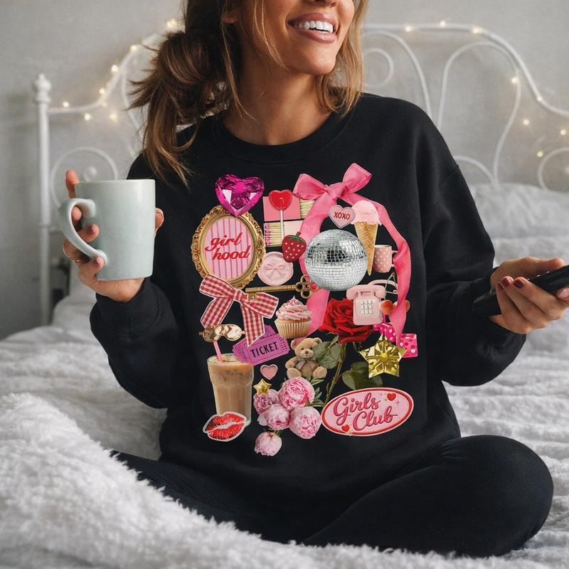 'Girlhood Forever' Crewneck Sweatshirt T-Shirts, Hoodie | PodTeesHub.com