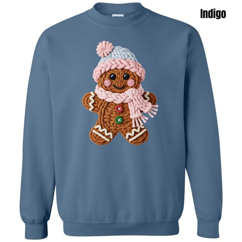 Girly Gingerbread Fake Crochet Sweatshirt 'NLB' T-Shirts, Hoodie | PodTeesHub.com