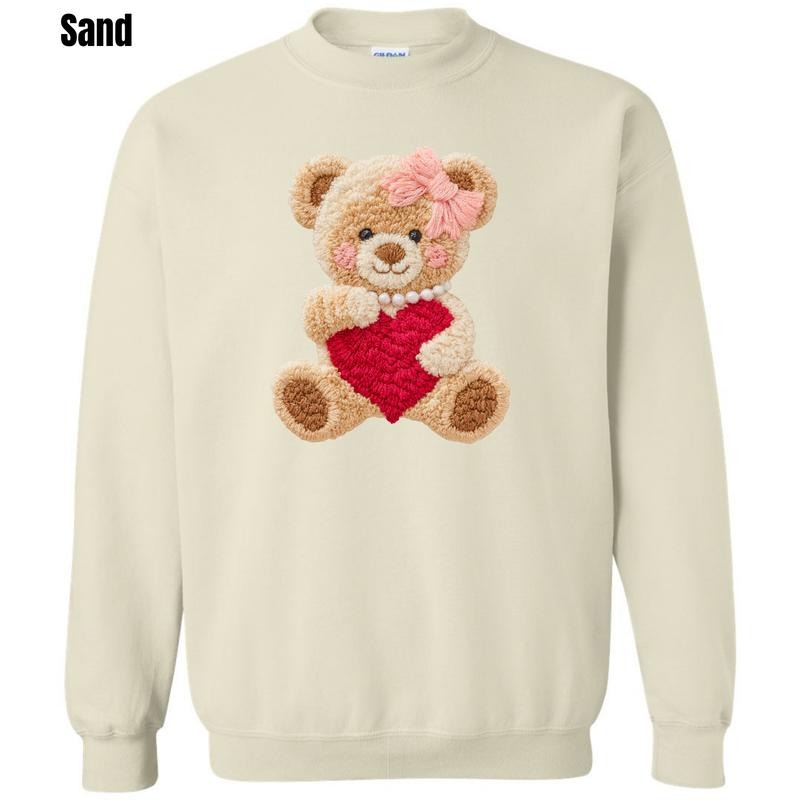 Girly Teddy Bear & Heart Sweatshirt 'CMNLB' T-Shirts, Hoodie | PodTeesHub.com