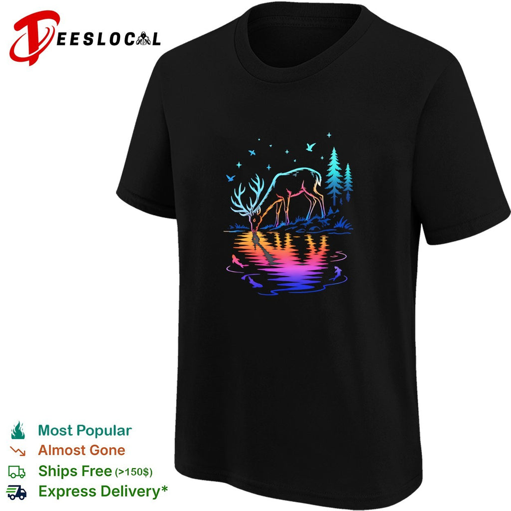 Glowing Deer By The Water Nature Lover’s shirt