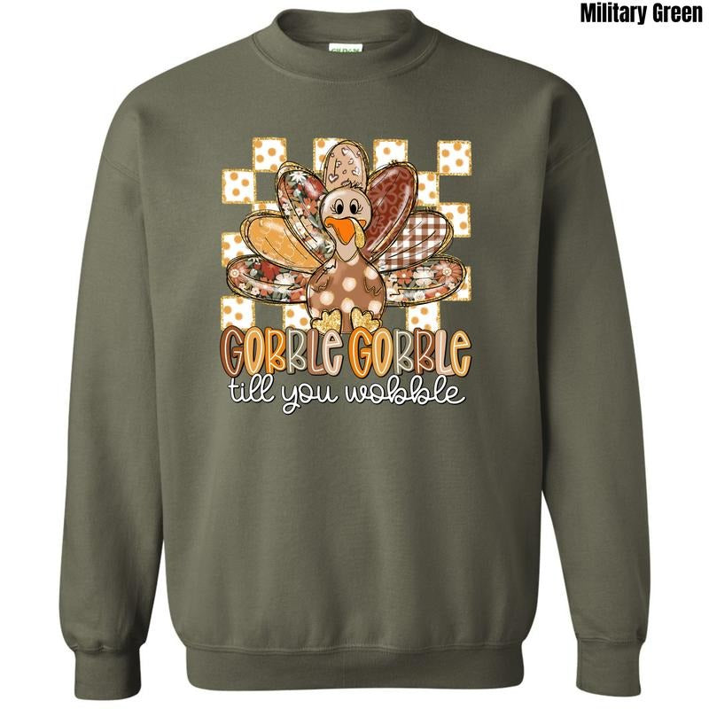 Gobble Wobble Turkey Sweatshirt 'NLB' T-Shirts, Hoodie | PodTeesHub.com