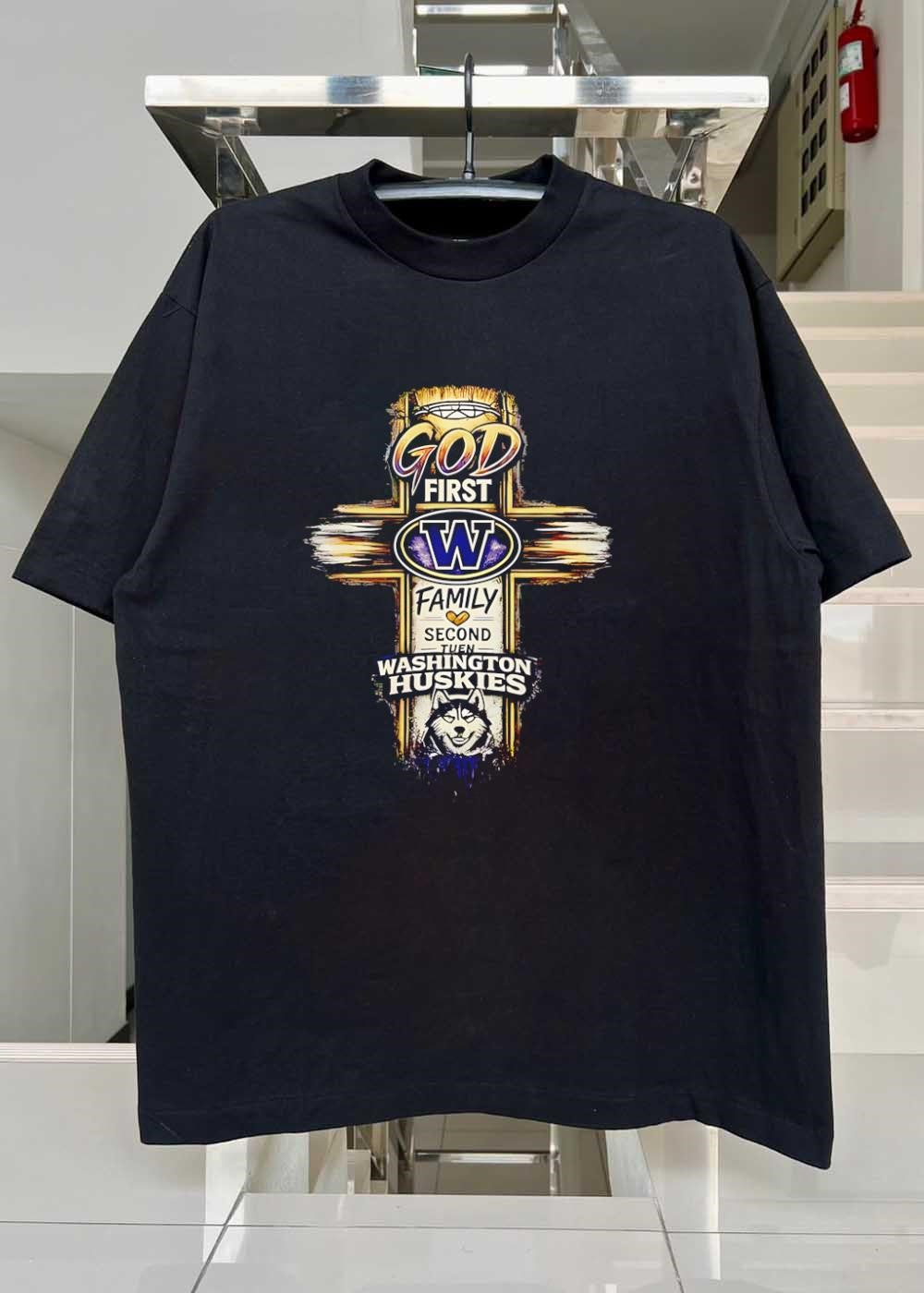 God First Family Second Washington Huskies Shirt
