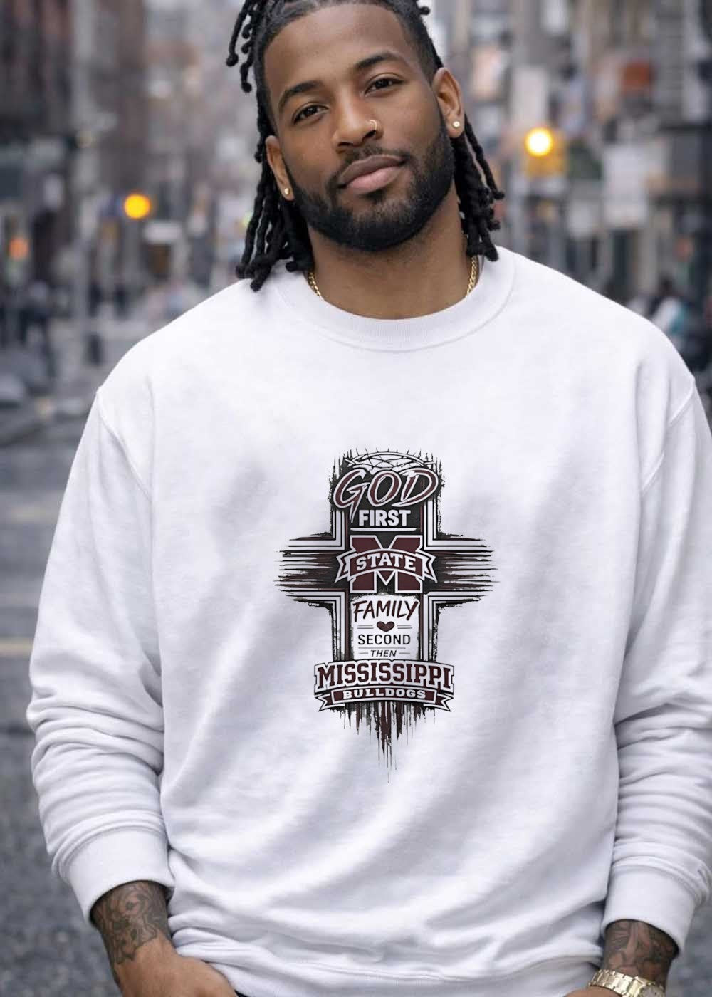 God First State Family Second Then Mississippi Bulldogs Mississippi State T-Shirt