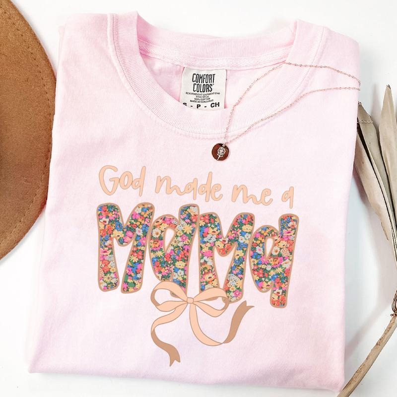 God Made Me A Mama Christian Moms Shirt Faith-Based Shirt Perfect Gift for Mothers Day, Religious Mom Gift, Bible Verse...
