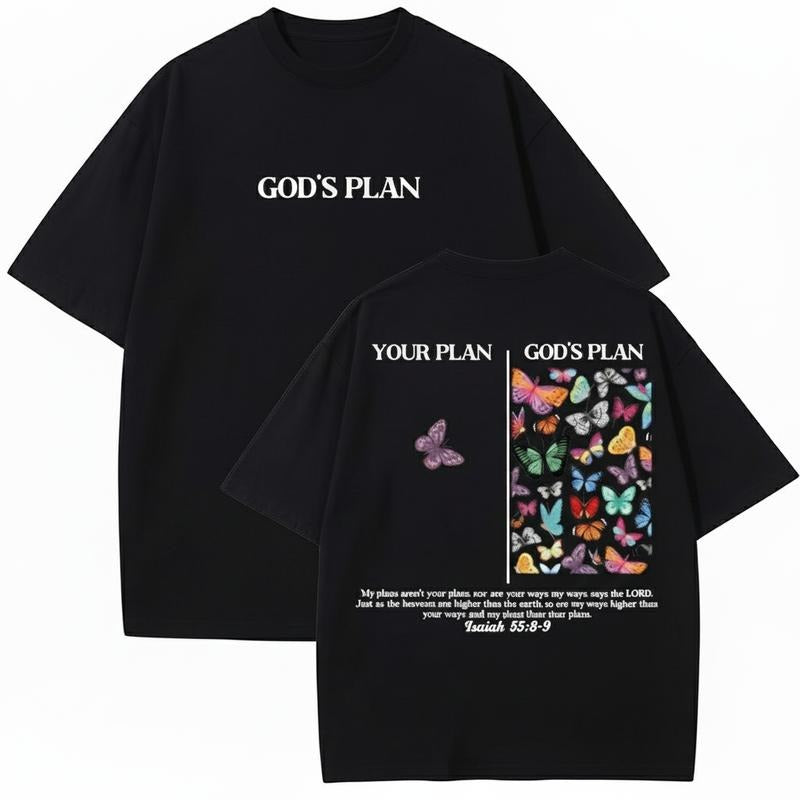 God's Plan Unisex Washed T-Shirt Christian Vintage 90s Graphic Tee Cotton Streetwear Summer Gift For Her Mom Womenwear...