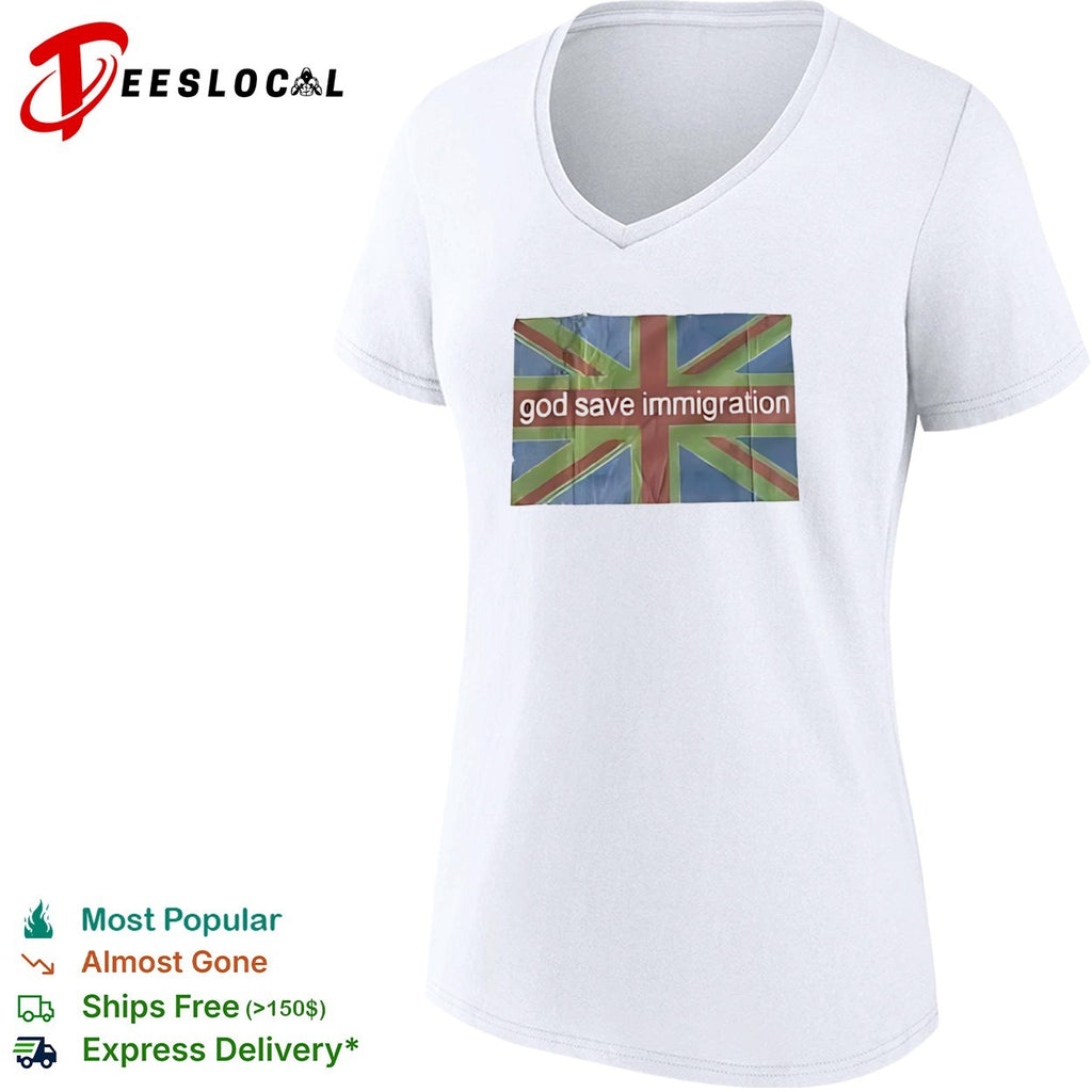 God save immigration Union Jack flag protest statement shirt