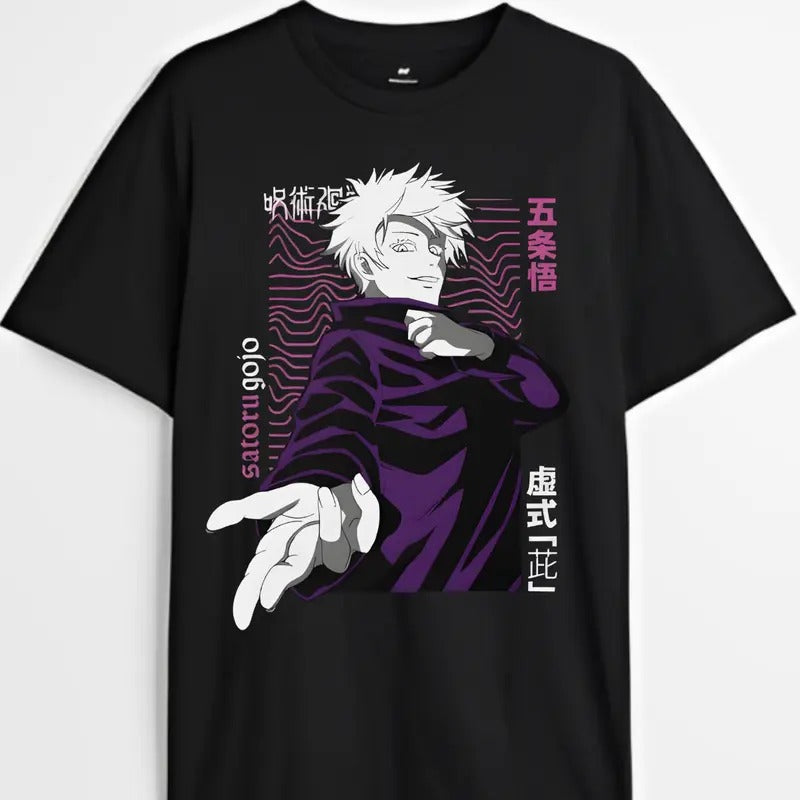 Gojo Satoru Essential T-Shirt, Jujutsu Kaisen Graphic Tee, Anime & Manga Gifts Cotton Menswear Hoodie, Sweatshirt