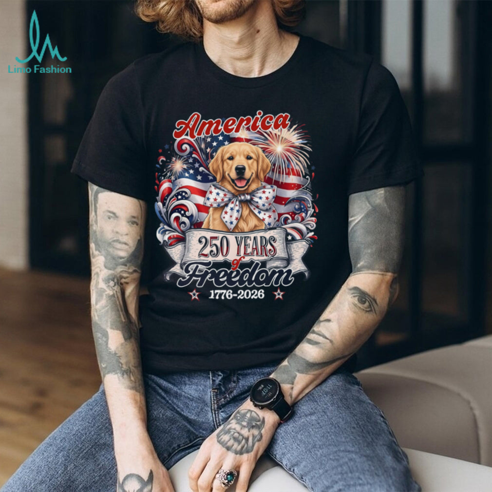 Golden Retriever Patriotic America 250 Years Of Freedom Shirt