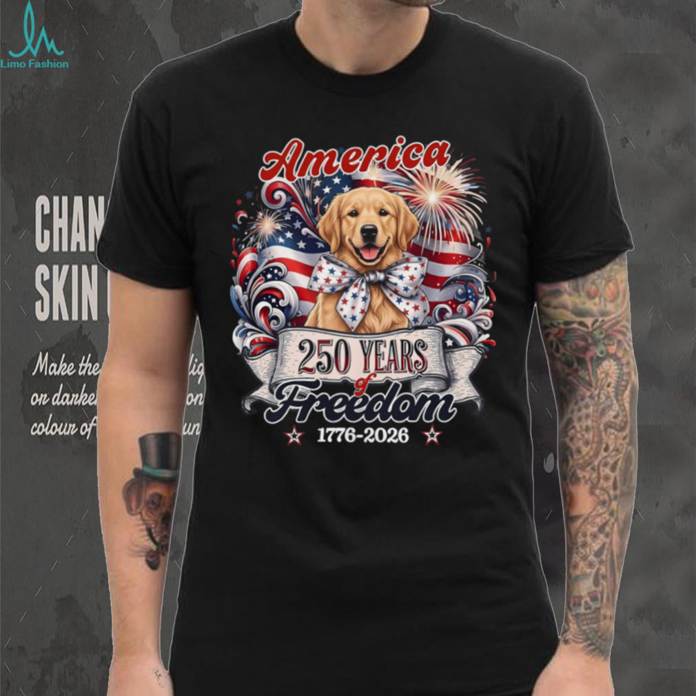 Golden Retriever Patriotic America 250 Years Of Freedom Shirt