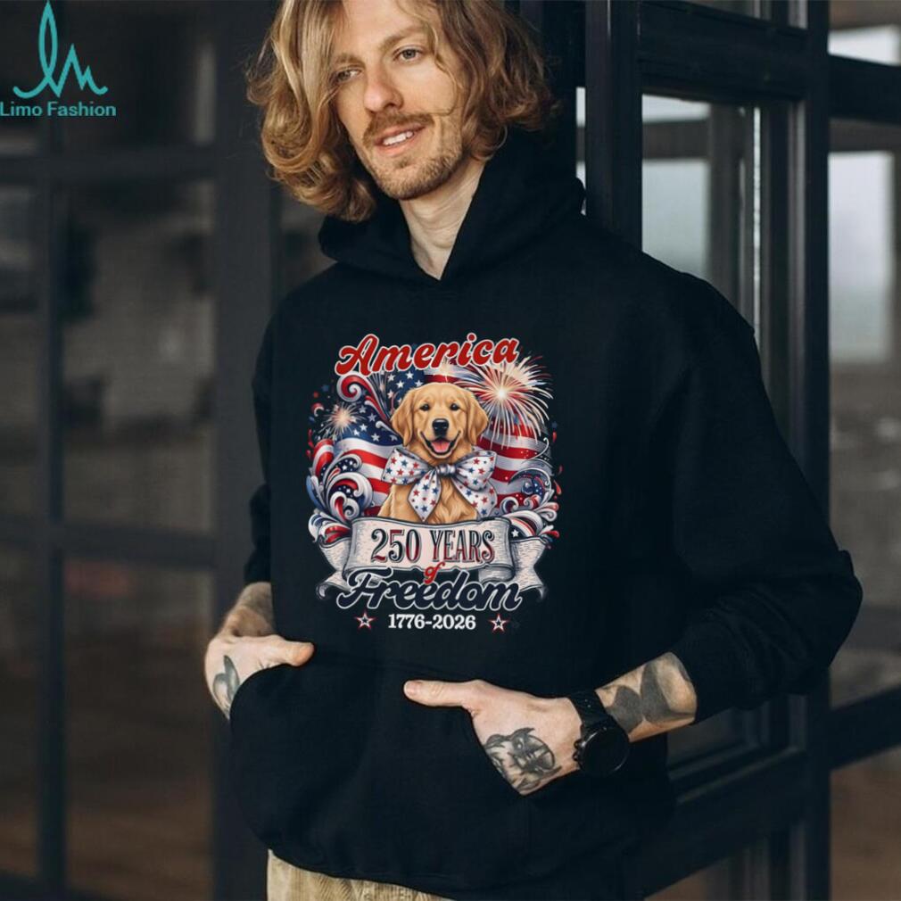 Golden Retriever Patriotic America 250 Years Of Freedom Shirt