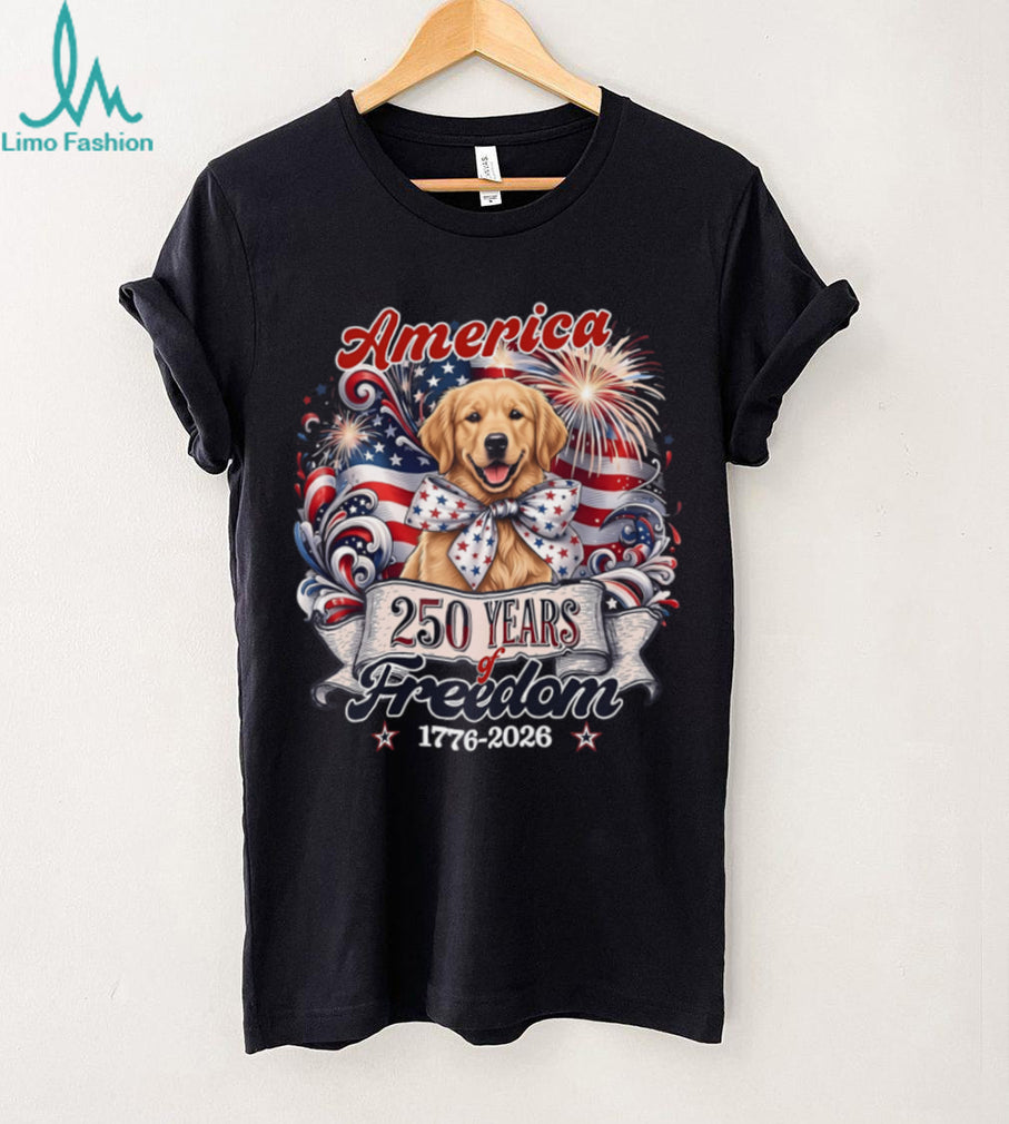 Golden Retriever Patriotic America 250 Years Of Freedom Shirt