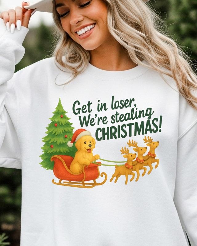 Golden Stealing Christmas Sweatshirt - Unisex Apparel Relaxed Fit Printed In The USA Clothing Womenswear Casual Comfort...
