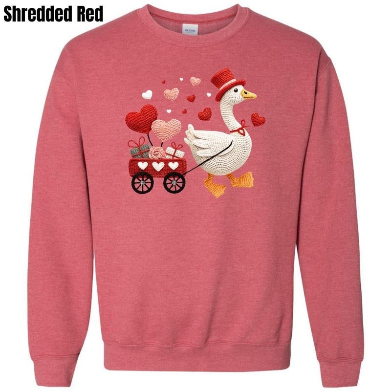 Goose Valentine Fake Crochet Sweatshirt 'CMNLB' T-Shirts, Hoodie | PodTeesHub.com