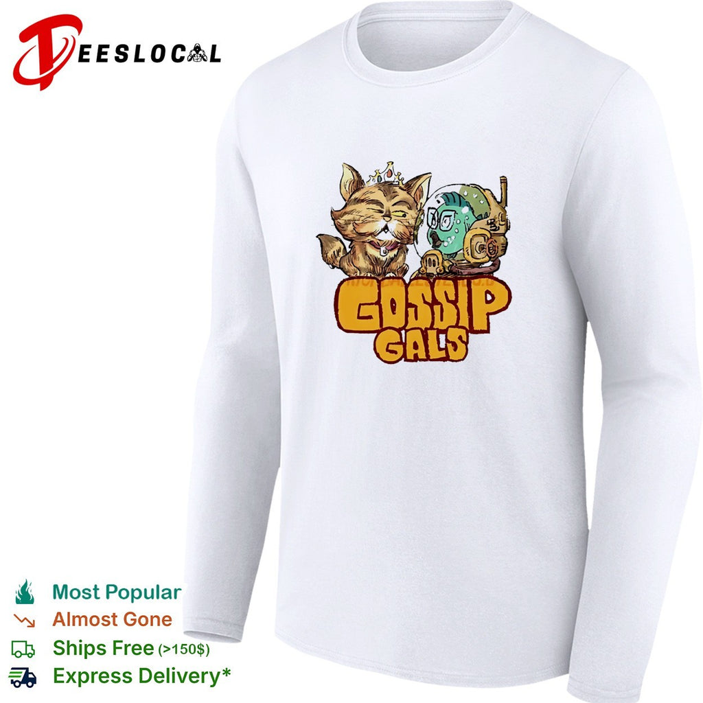 Gossip gals cute royal cat and fish astronaut cartoon shirt