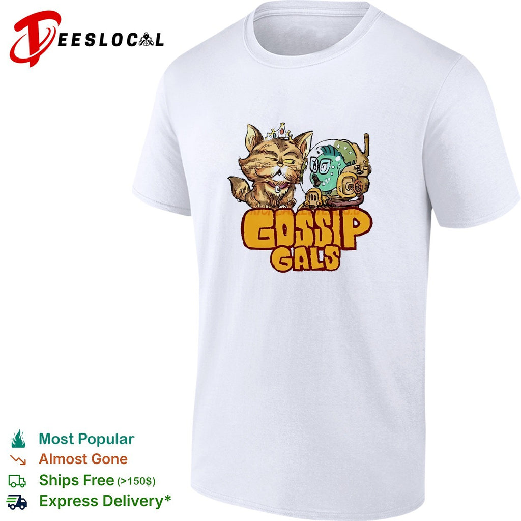 Gossip gals cute royal cat and fish astronaut cartoon shirt