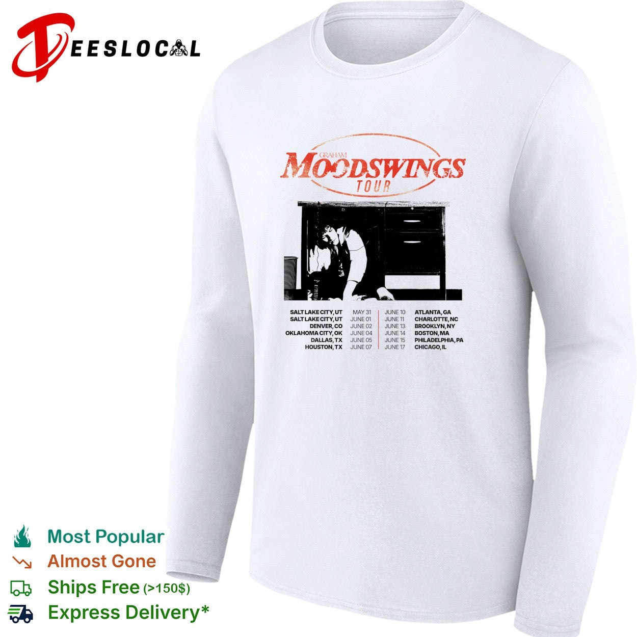 Graham Moodswings tour man under desk shirt