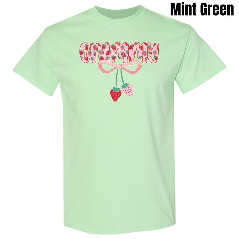 Grammy Strawberry Coquette Gildan Short Sleeve T-Shirt 'NLB' Hoodie, Sweatshirt | PodTeesHub.com