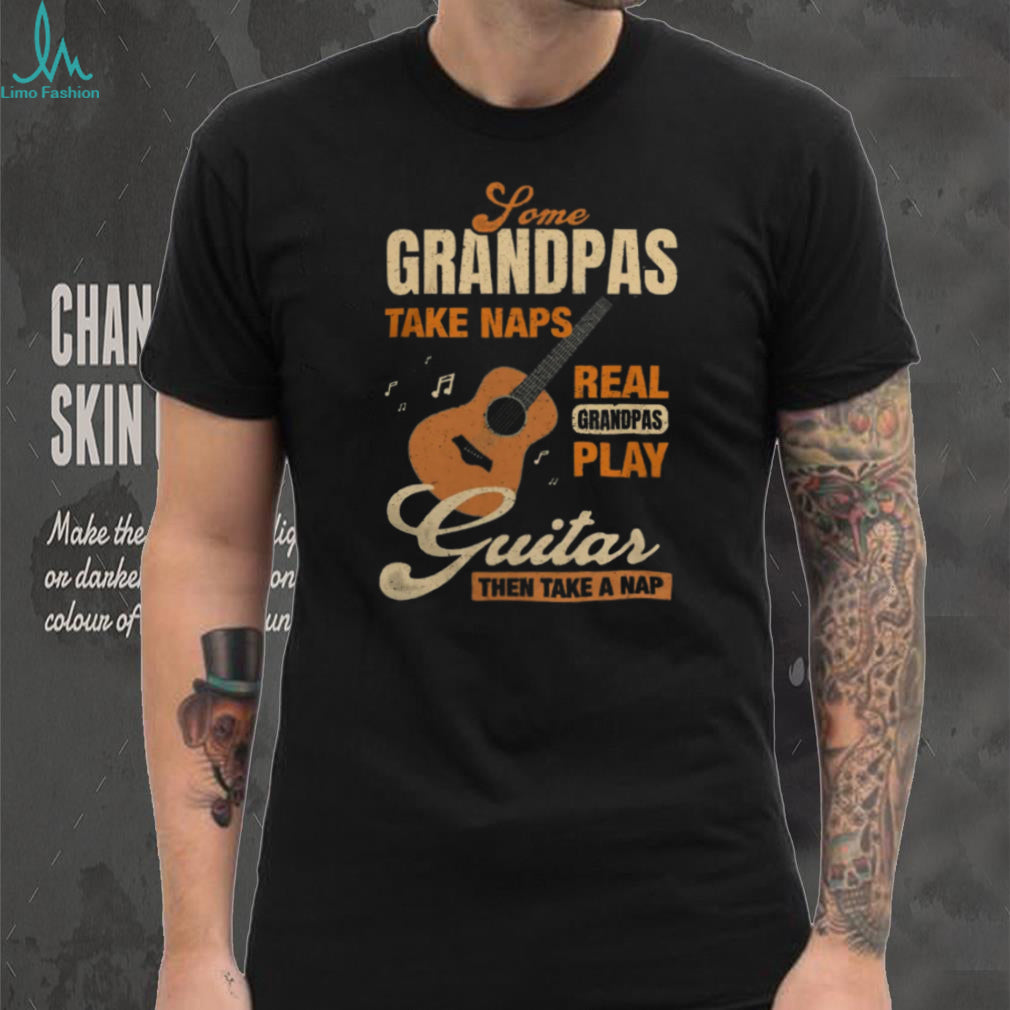 Grandpa Playing Guitar Naps Musical Musician Hobby T Shirt