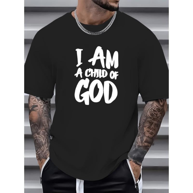 [Graphic Tees] Cotton 1pc mens i of god graphic tee 100 cotton lightweight breathable casual short sleeve t shirt for...