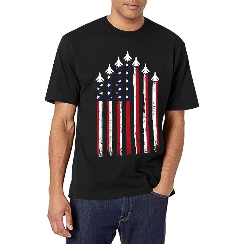 Graphic Tees] Cotton American Flag Shirts Men: USA T Shirt 4th of July Shirt Patriotic Tops Casual Short Sleeve T-Shirts...